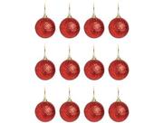 12 Bolas de Natal Vermelha com Brilho pra Decorar Arvore Pinheiro Natalino