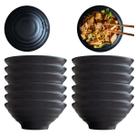 12 Bowl Oriental 1000ml Tigela Redonda em Melamina Preto 1L