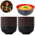 12 Bowls de Melamina 13cm Pote Preto Mesa Oriental 12 Bowls de Melamina 13cm Pote Preto Mesa Oriental