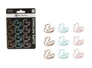 12 Clips para Papel de Metal com Formato Patinhos Coloridos