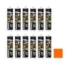 12 Cola Selante Adesivo Silicone Pu Flex Poliuretano Laranja