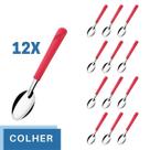 12 Colheres de Sopa Aço Inox Cabo Plástico Vermelho Luna 12 Colheres de Sopa Aço Inox Cabo Plástico Vermelho Luna
