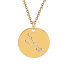 12 constelações moda colar de aço titânio cravejado de diamantes