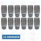 12 Copo de Vidro Cinza 370ML Suco Água Drinks Bebidas Buffet