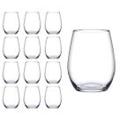 12 Copos de Vidro Transparente Redondo 440ml Amber Bellagio