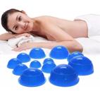 12 Copos Silicone Ventosaterapia Massagem Vácuo Anticelulite