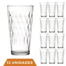 12 Copos Vitrage 350ml Agua Vidro Transparente Suco Nadir