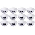 12 Cremeiras 250ml Cumbuca Plástica Branca Petiscos Potes Tr