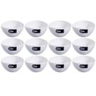 12 Cremeiras 250ml Cumbuca Plástica Branca Petiscos Potes Triangulares Coza
