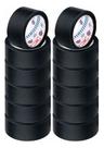 12 Fita Crepe Adesiva Preta Alta Fixação Marcação 48mm X 50m