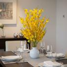 12 Galhos de orquídea artificial chuva de ouro 90cm Delicadas e prontas para uso interno - DE8855