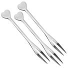 12 Garfinhos Espetinho Inox Coração Para Aperitivos, Petiscos, Queijos e Frios, Frutas, Churrasco