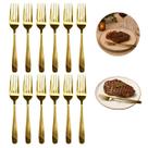 12 Garfos de Mesa Dourados 20,5cm Talheres Premium 12 Garfos de Mesa Dourados 20,5cm Talheres Premium