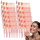 12 Kits Com 8 Peças De Pincéis De Maquiagem Pequenos Estojo Para Viagem Rosa