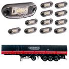 12 Lanterna Delimitadora LED Carreta Guerra Lateral Cristal