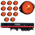 12 Lanterna Frontal Guerra LED Âmbar 65mm c/ Suporte - Fio