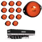 12 Lanterna Frontal Randon LED Âmbar 65mm c/ Suporte - Fio