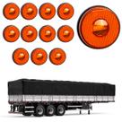 12 Lanterna Lateral Carreta LED Âmbar 85mm Saída Fios