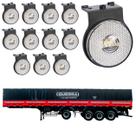 12 Lanterna Lateral Guerra LED Cristal 65mm c/ Suporte - Fio