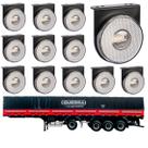 12 Lanterna Lateral Guerra LED Cristal 85mm c/ Suporte - Fio