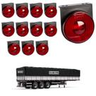 12 Lanterna Lateral Randon LED Rubi 85mm c/ Suporte - Fio