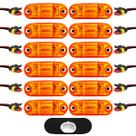 12 Lanterna Vigia Teto Ônibus Caminhão 2 LED BIVOLT AM +Conector