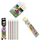 12 Lápis de Cor BRW (6 Metálico+6 Pastel) + 6 Hidrograficas