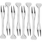 12 Mini Garfinho Talher Petisco Aperitivo Fondue Buffet Inox