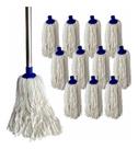 12 Mop Refil Esfregão + Cabo Aço Cromado Limpeza Pisos Geral 12 Mop Refil Esfregão + Cabo Aço Cromado Limpeza Pisos Geral