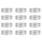 12 Pack de anéis de torta de aço inoxidável, bolo percompatível Mo
