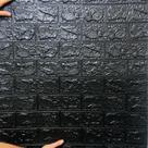 12 Painéis 3d Revestimento Parede Tijolinho70x70 Autocolante Preto