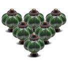 12 peças de maçanetas de gabinete de cerâmica vintage verde escuro Seimneire de 3,3 cm