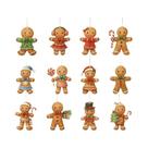 12 Peças De Pingentes De Madeira Em Forma De Homem De Gengibre Para O Natal, Ornamentos Para