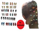 12 peças mini presinha metal de strass Sortido p/ penteados