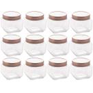 12 Porta Mantimentos Vidro Tampa Metal Rose Gold 800ml Lyor Gastro Potes para Balas Bombons