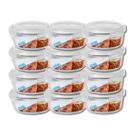 12 Pote de Vidro Hermetico c/ Tampa 4 Travas Redondo 400ML