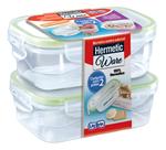 12 Pote Hermético Tampa C/ Trava Retangular 500ml Bpa Free