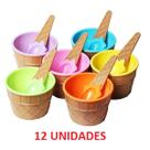 12 Potes De Sobremesa Casquinha De Sorvete com Colher