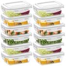 12 Potes Hermético Vidro Retangular Freezer Microondas 640ml