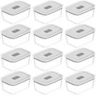 12 Potes Herméticos De Vidro 1,2l Branco Fresh Lock Ou Para Geladeira Freezer Forno
