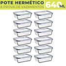 12 Potes Vidro Hermético 640ml Tampa Plástica Vedação BPA 12 Potes Vidro Hermético 640ml Tampa Plástica Vedação BPA