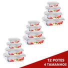 12 Potes Vidro Tampa 3 De Cada Retangular 370 640 1040 1520ml
