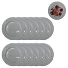 12 Pratos 20cm em Melamina Cinza Resistente Atacado