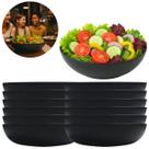 12 Pratos Fundo Saladeira Redonda 1100ml Preto