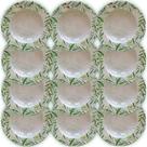 12 Pratos Fundo Tramontina Oliva em Porcelana Decorada 23 cm 96580002