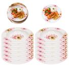 12 Pratos Fundos Melamina Floral 22,5cm Louça Resistentes