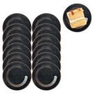 12 Pratos Melamina 18cm Preto Decorado Restaurante Oriental