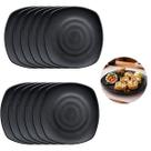 12 Pratos Melamina Quadrado Preto Oriental Restaurante Hotel 22,5cm