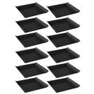 12 Pratos Quadrados 16cm Pretos Pequenos Plástico Cozy Coza