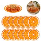 12 Pratos Raso Melamina Estampa Frutas 25,5cm Elegante Laranja